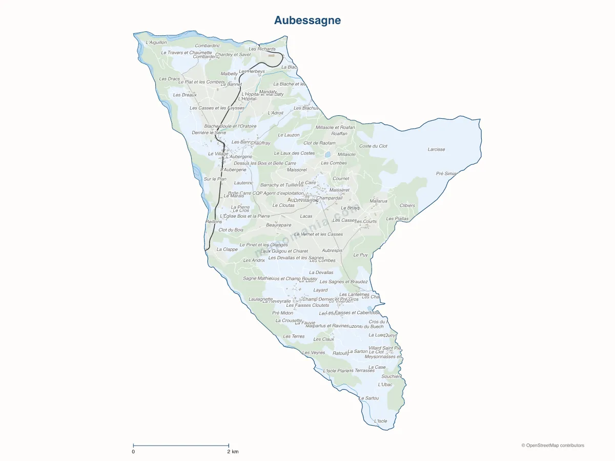 Carte de Aubessagne à personnaliser