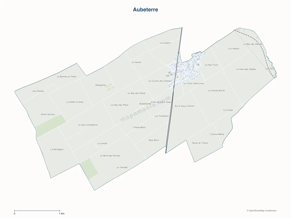 Carte de Aubeterre à personnaliser