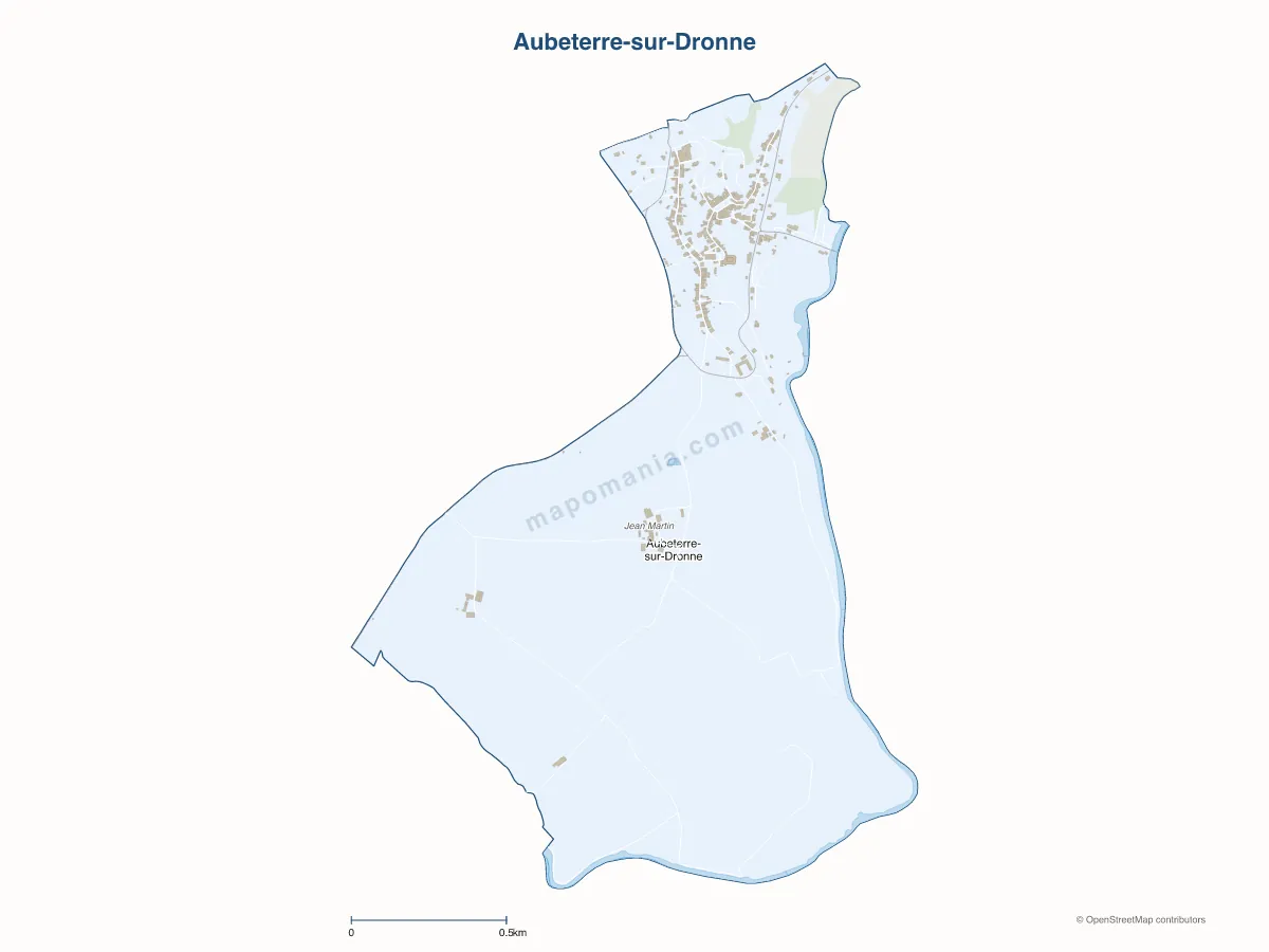 Carte de Aubeterre-sur-Dronne à personnaliser