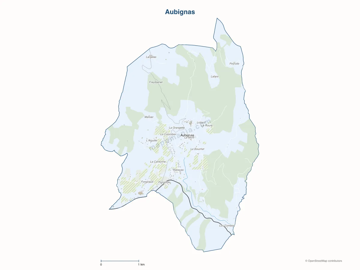 Carte de Aubignas à personnaliser