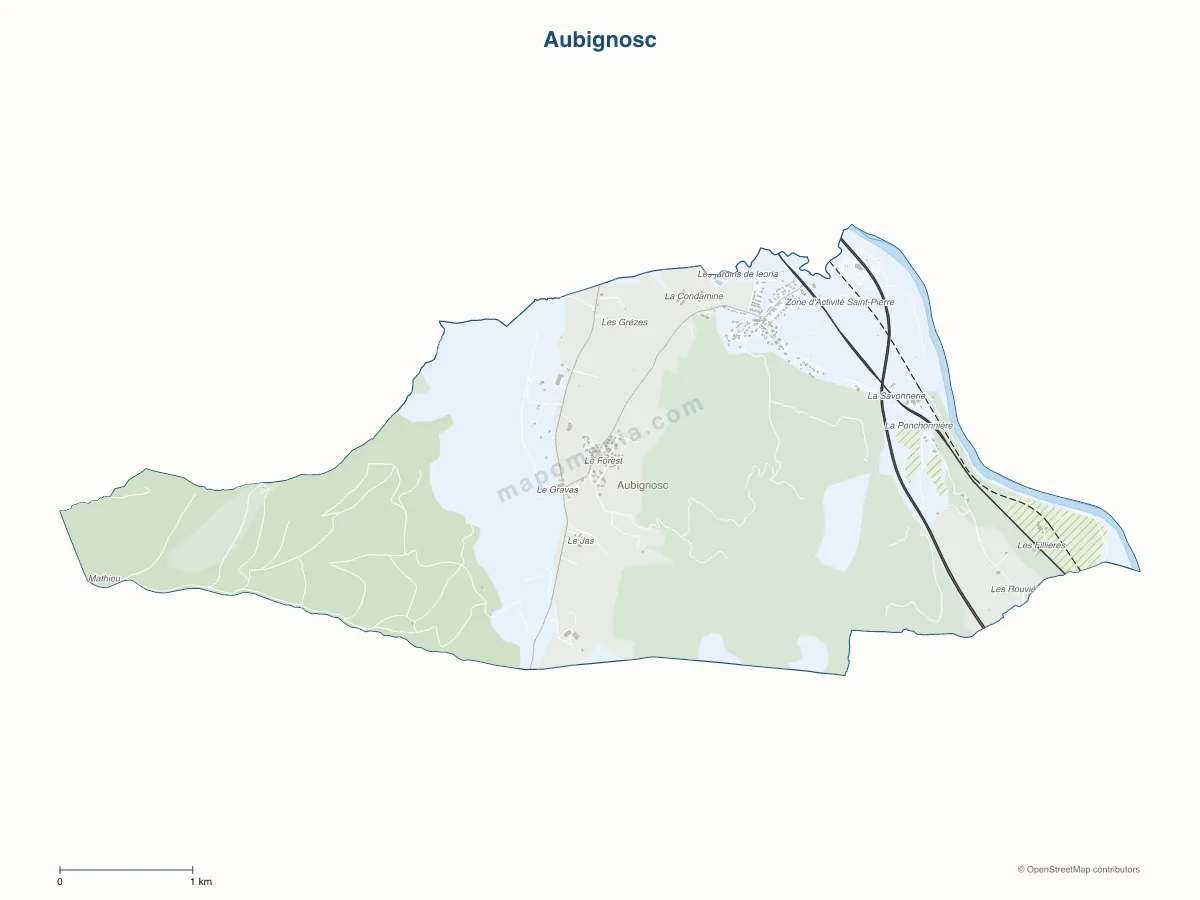 Carte de Aubignosc à personnaliser