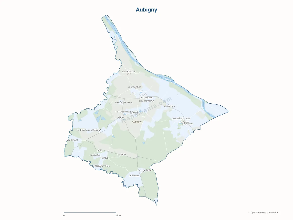Carte de Aubigny à personnaliser