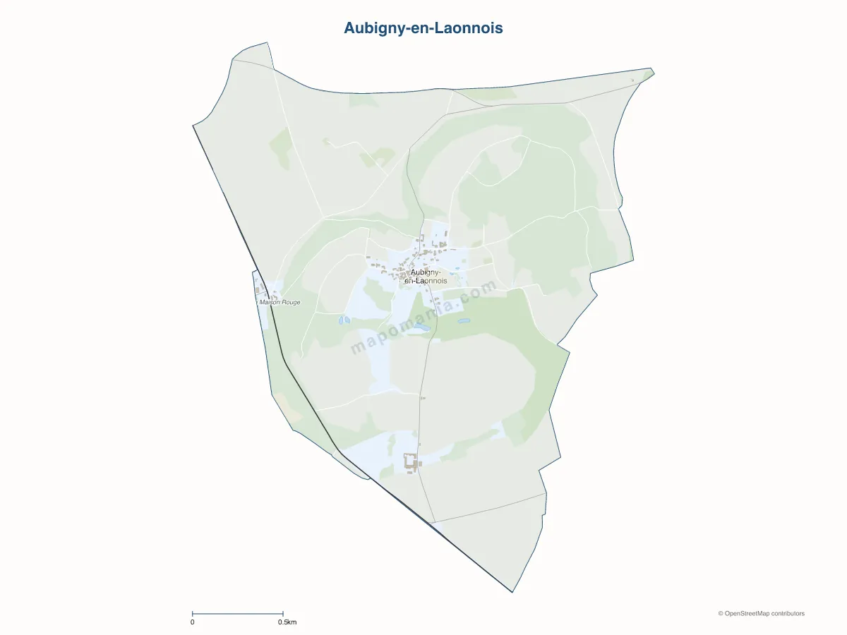 Carte de Aubigny-en-Laonnois à personnaliser