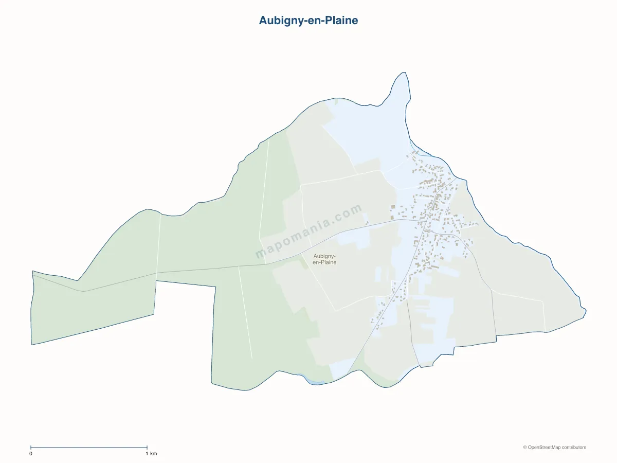 Carte de Aubigny-en-Plaine à personnaliser