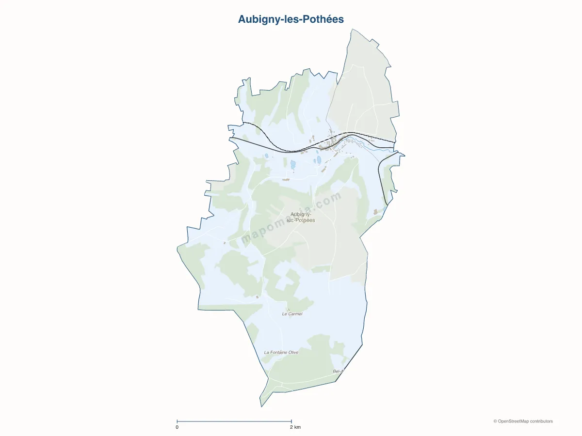 Carte de Aubigny-les-Pothées à personnaliser