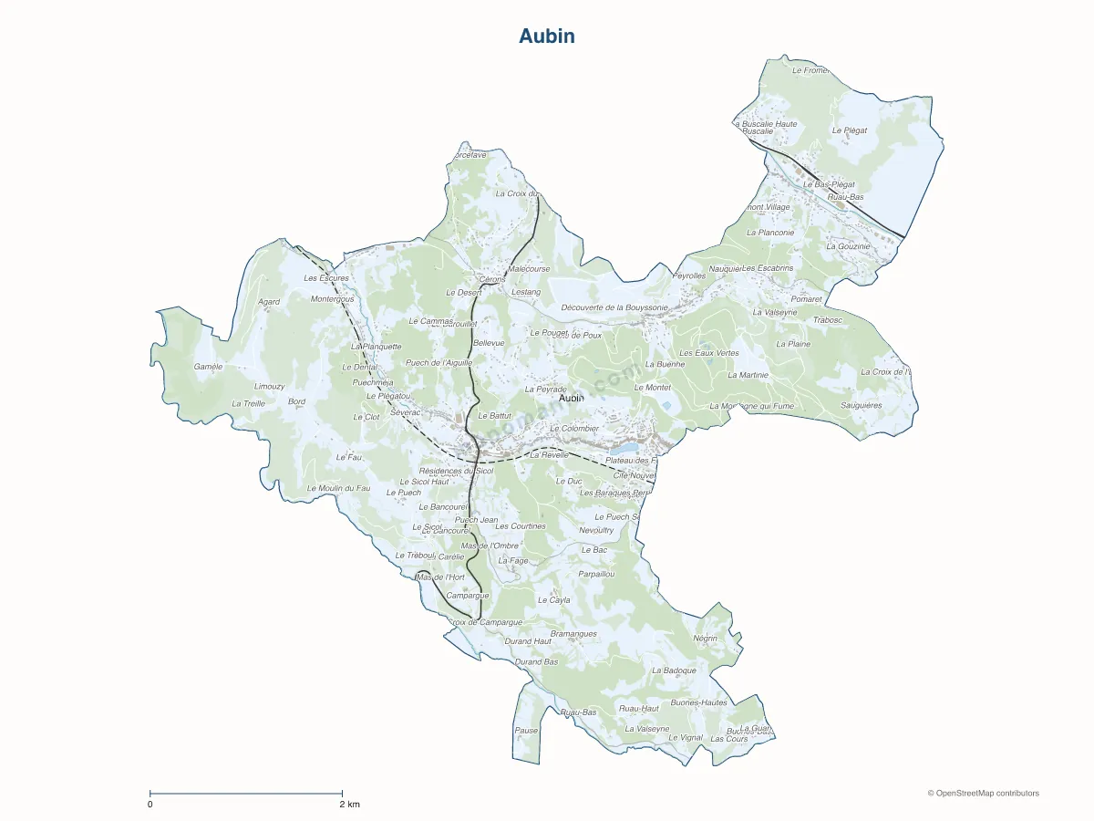 Carte de Aubin à personnaliser