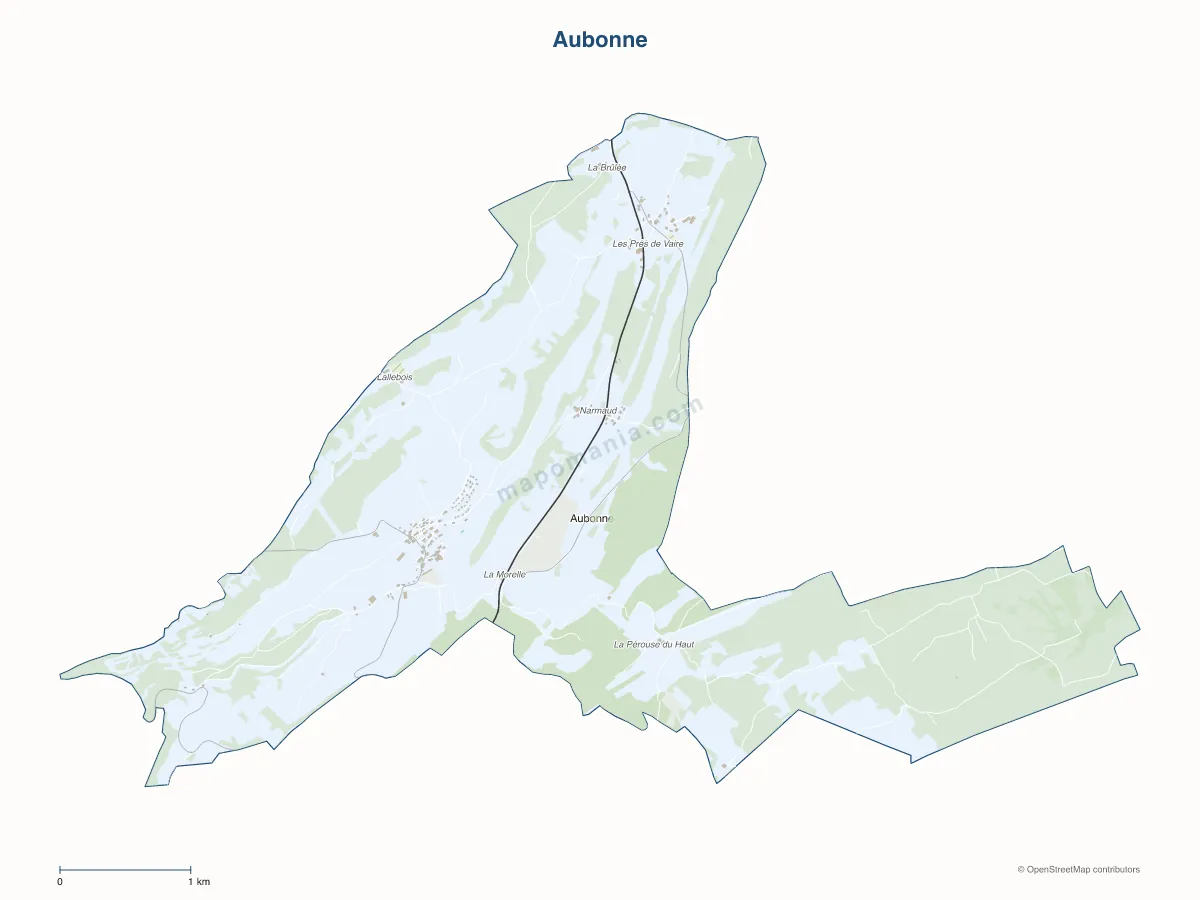 Carte de Aubonne à personnaliser