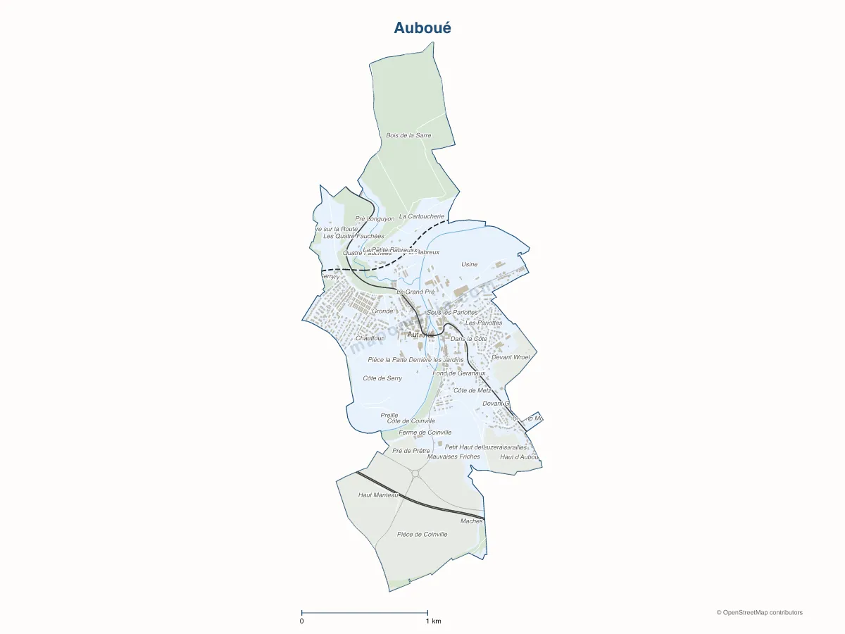 Carte de Auboué à personnaliser
