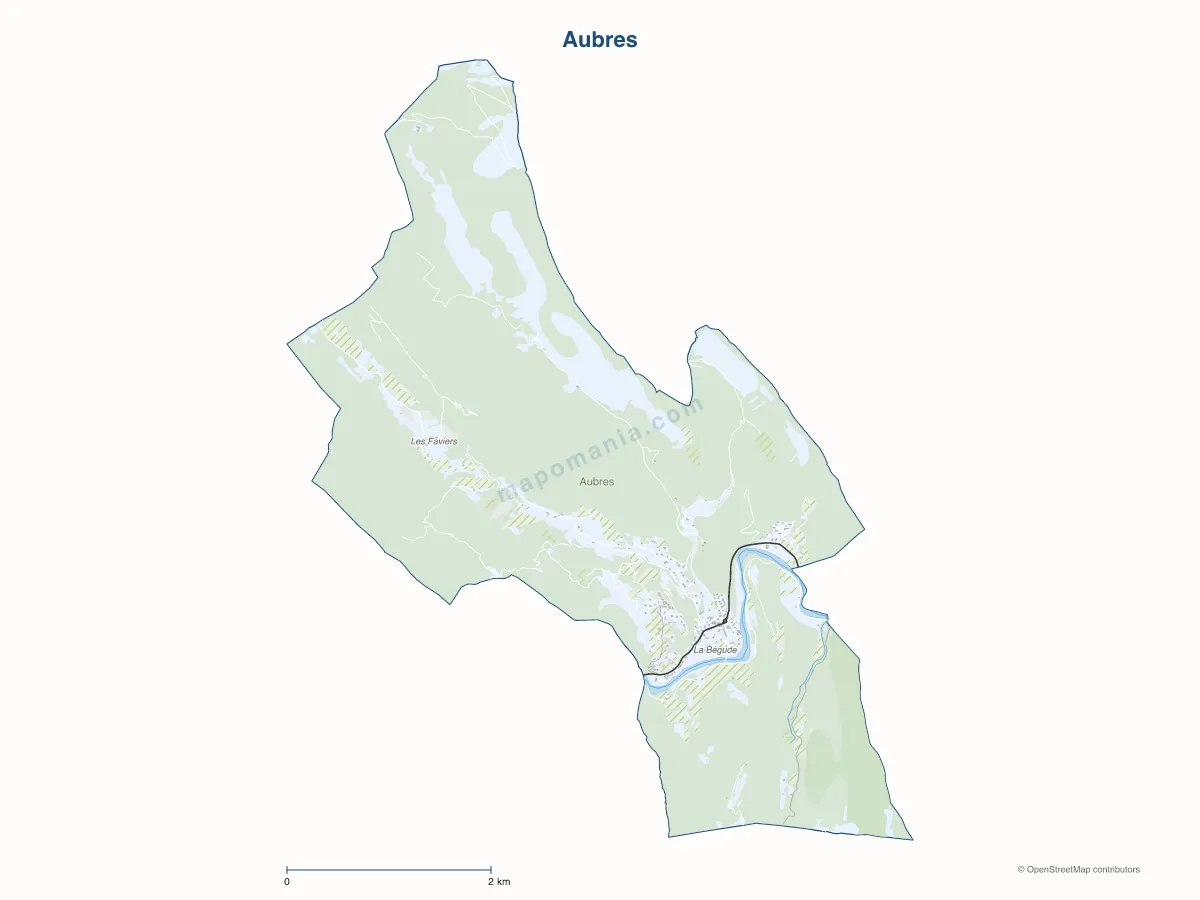 Carte de Aubres à personnaliser