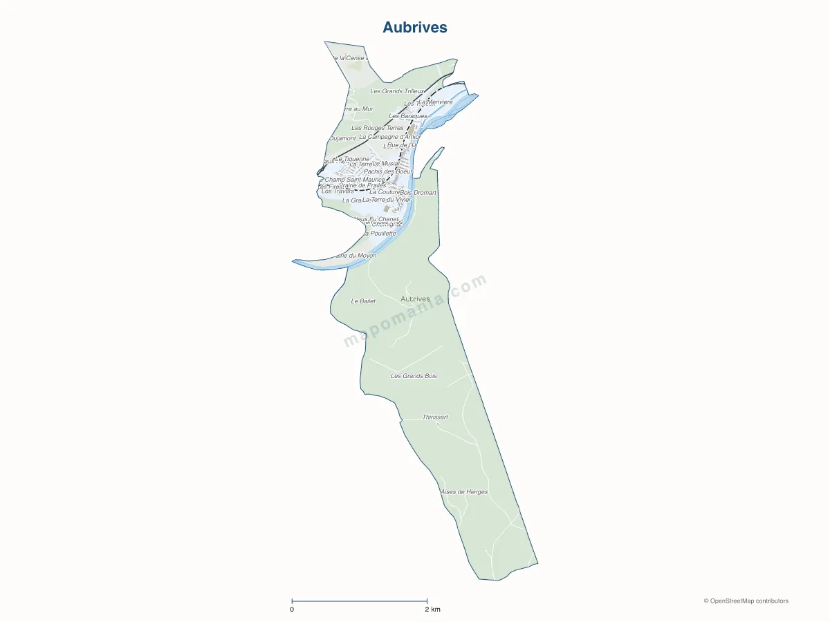 Carte de Aubrives à personnaliser