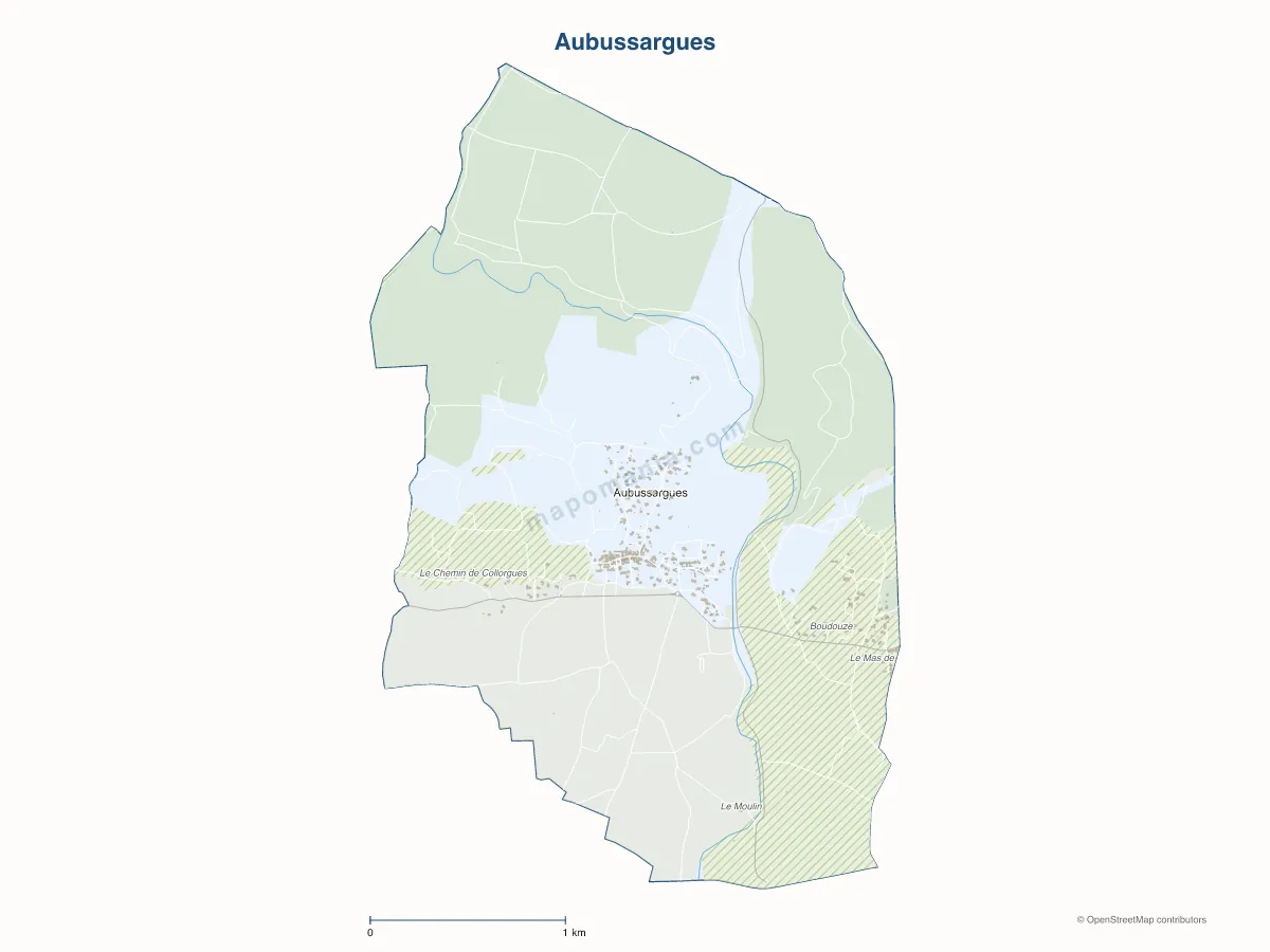 Carte de Aubussargues à personnaliser