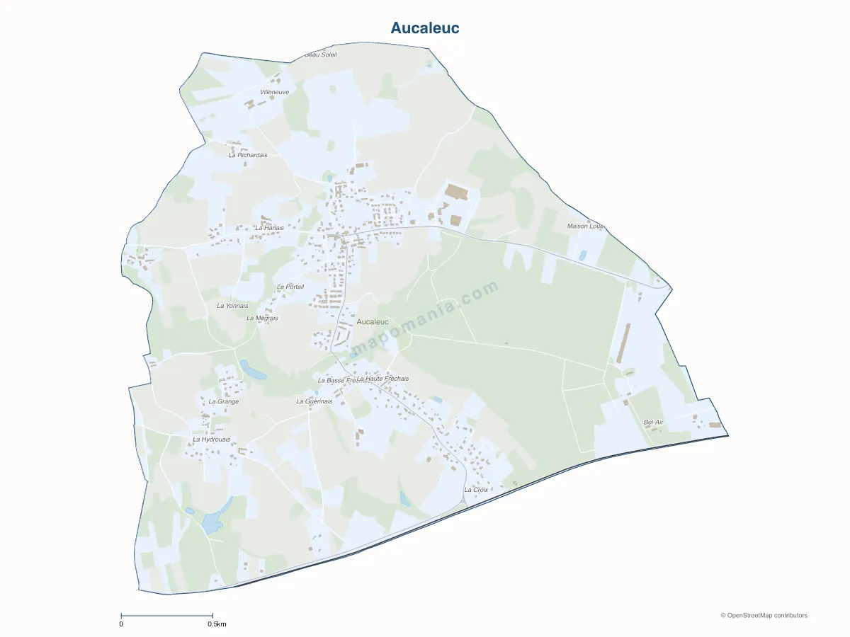 Carte de Aucaleuc à personnaliser