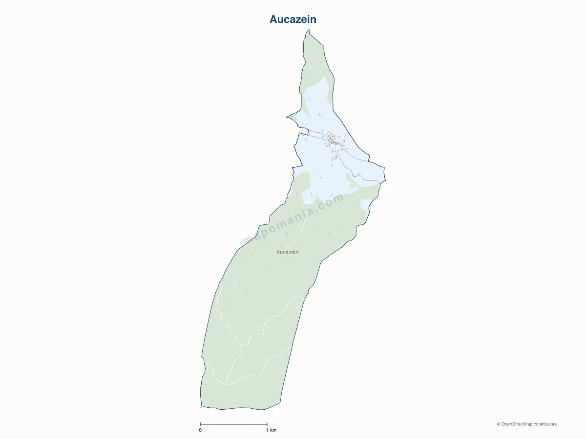 Carte de Aucazein à personnaliser
