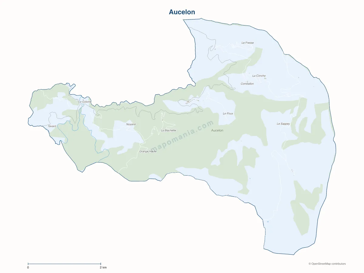 Carte de Aucelon à personnaliser