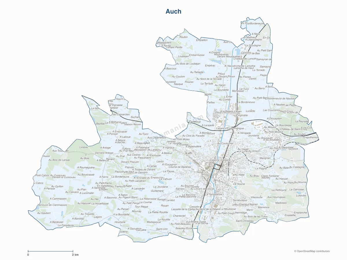 Carte de Auch à personnaliser