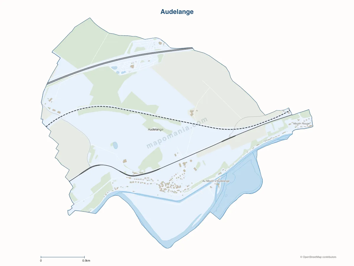 Carte de Audelange à personnaliser