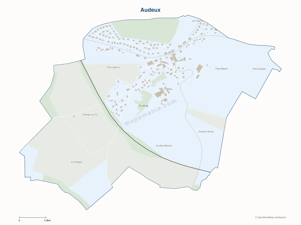 Carte de Audeux à personnaliser