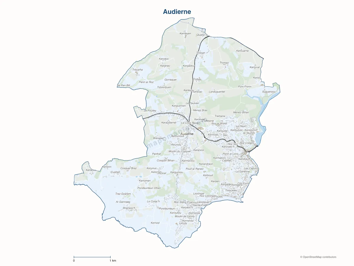 Carte de Audierne à personnaliser