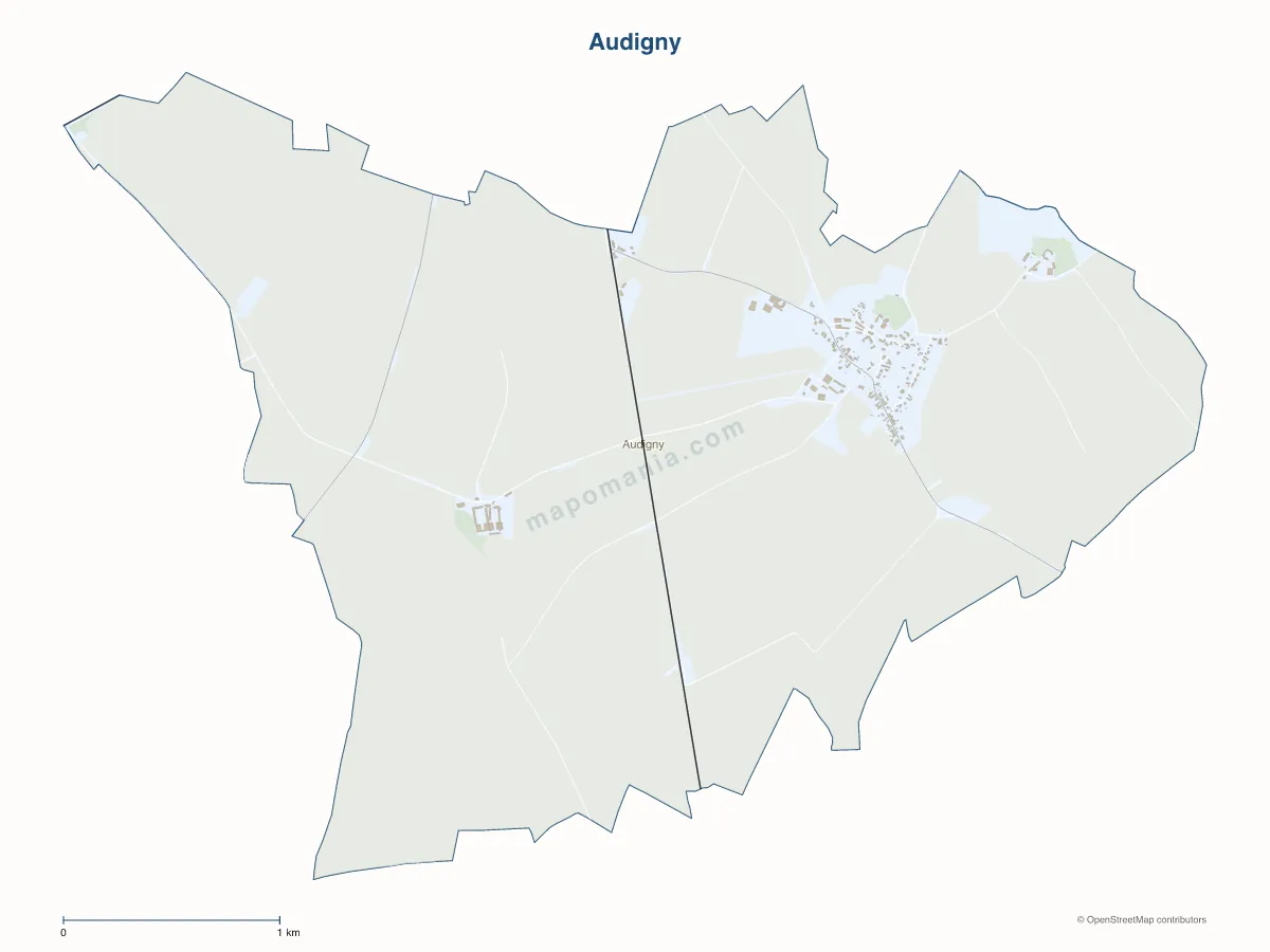 Carte de Audigny à personnaliser