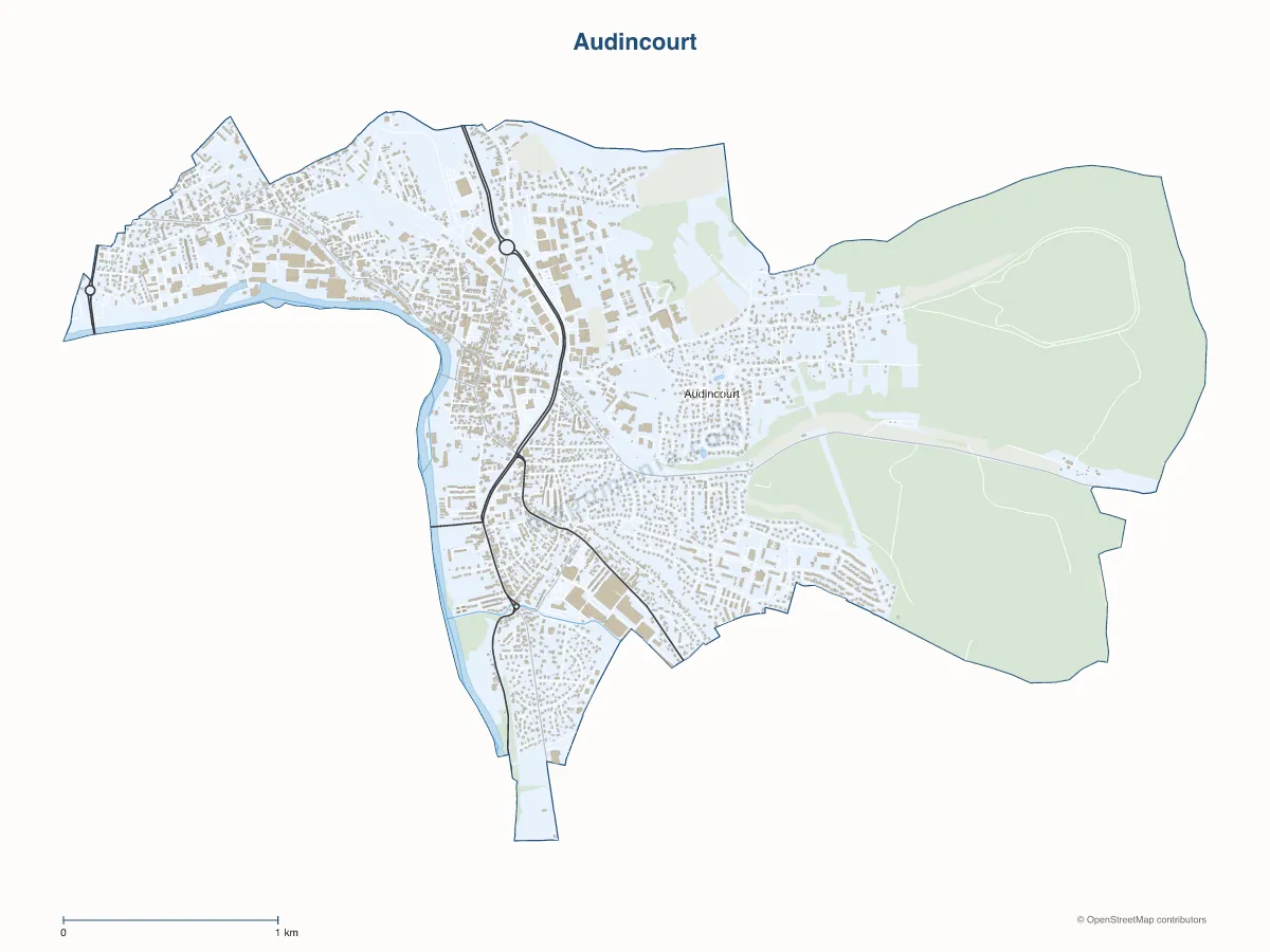 Carte de Audincourt à personnaliser