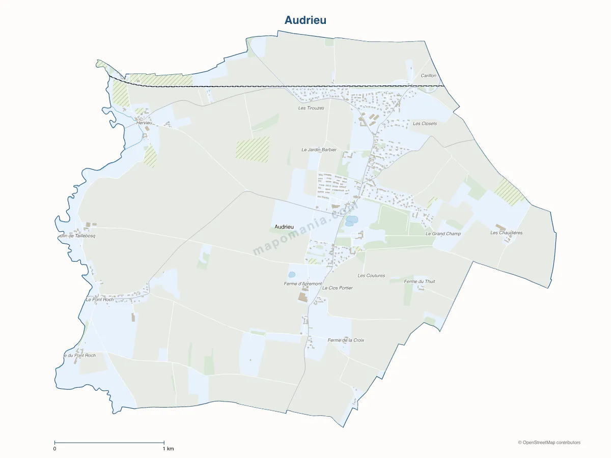 Carte de Audrieu à personnaliser