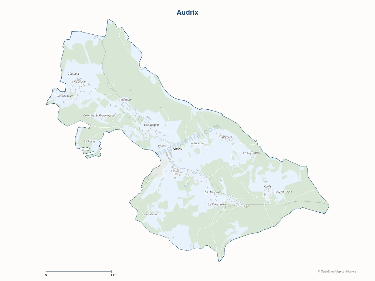 Carte de Audrix à personnaliser
