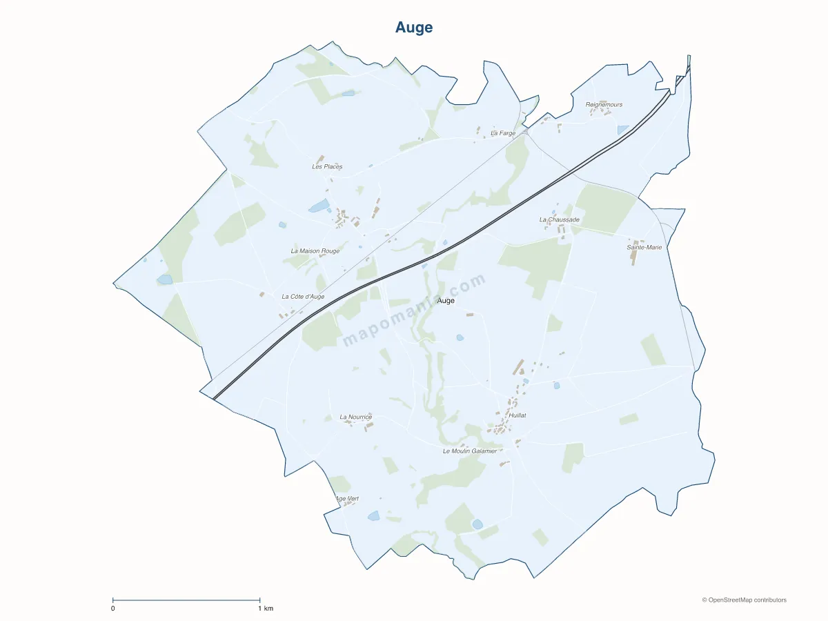Carte de Auge à personnaliser