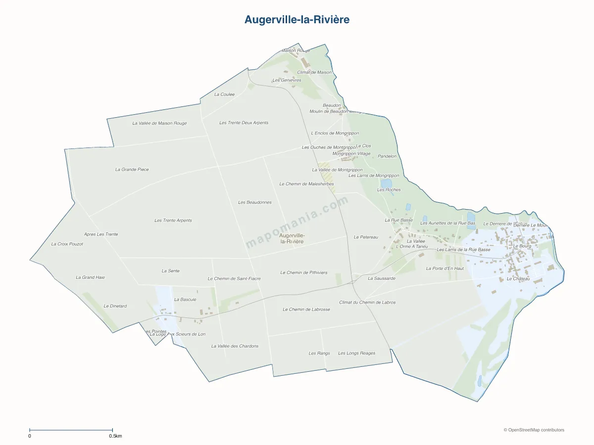 Carte de Augerville-la-Rivière à personnaliser