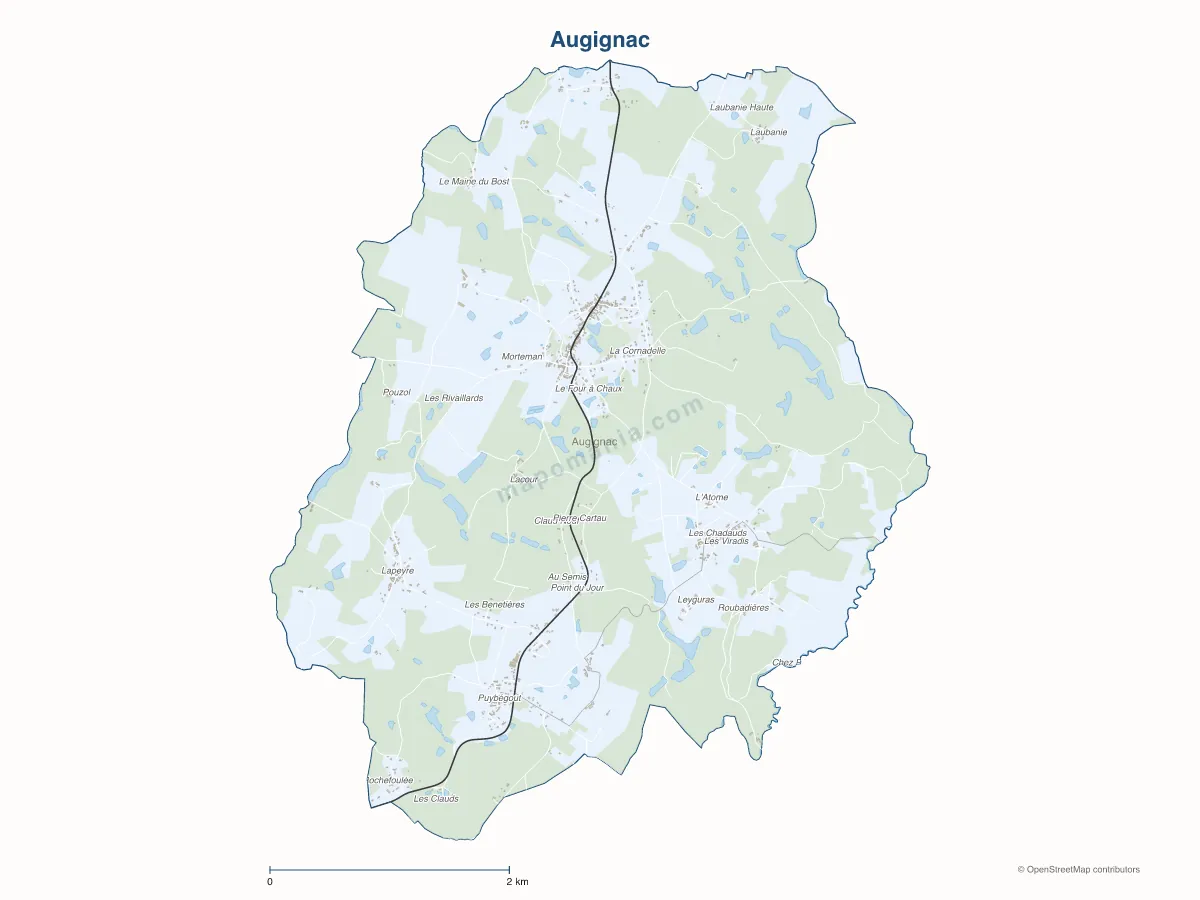 Carte de Augignac à personnaliser