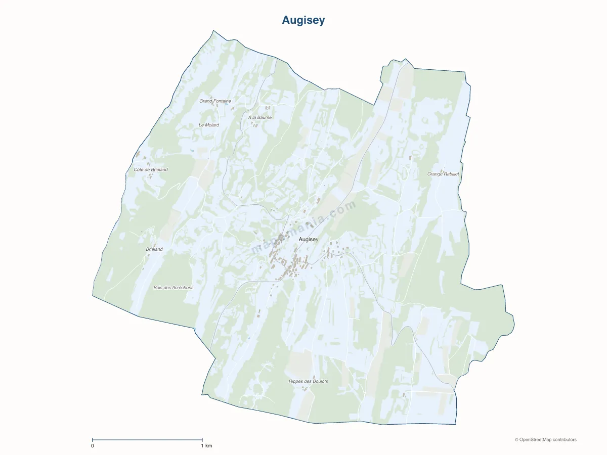 Carte de Augisey à personnaliser