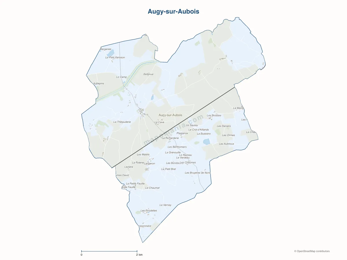 Carte de Augy-sur-Aubois à personnaliser