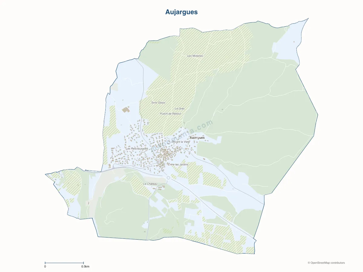 Carte de Aujargues à personnaliser
