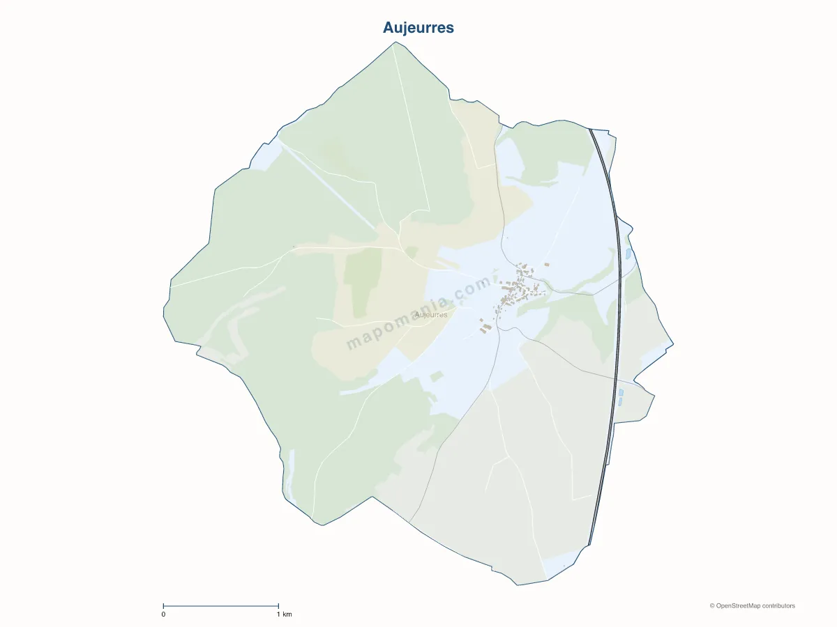 Carte de Aujeurres à personnaliser