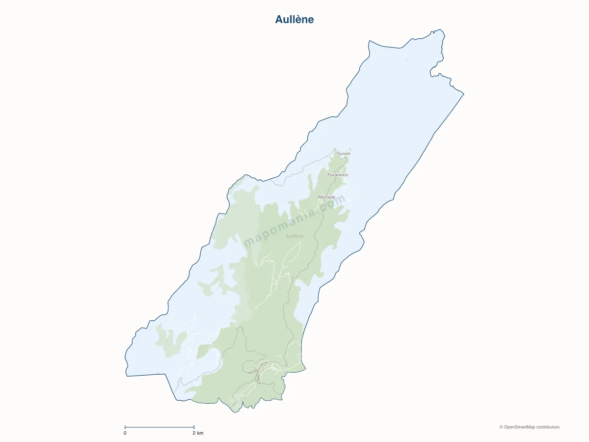 Carte de Aullène à personnaliser