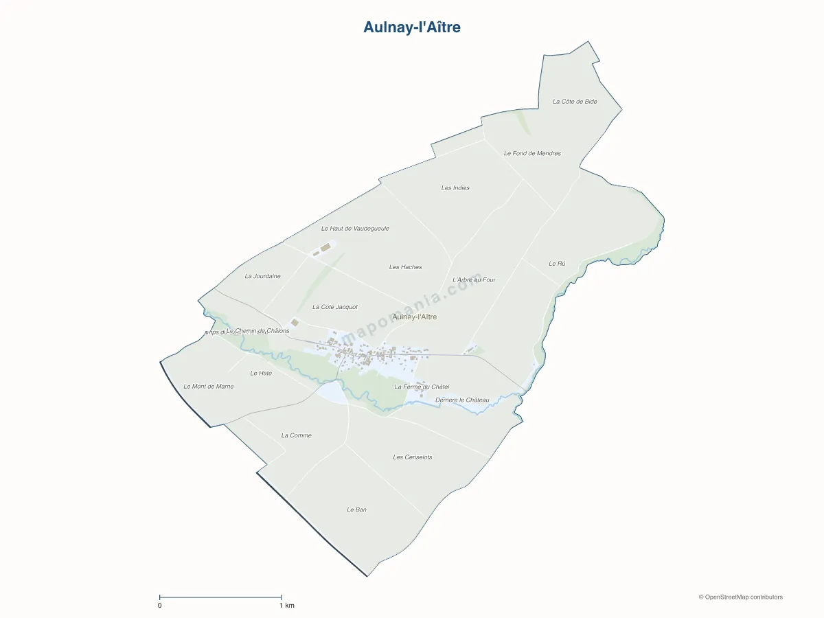 Carte de Aulnay-l'Aître à personnaliser