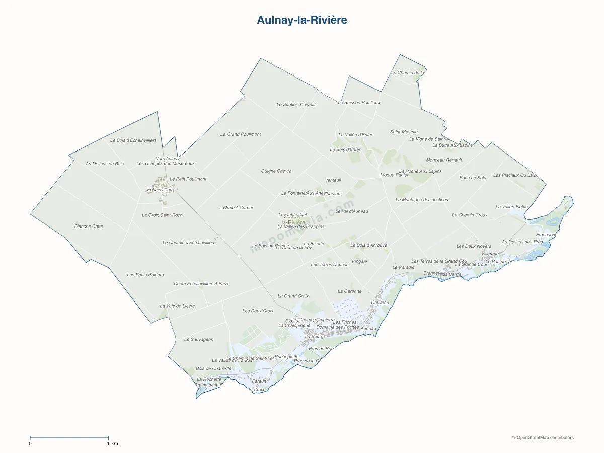Carte de Aulnay-la-Rivière à personnaliser