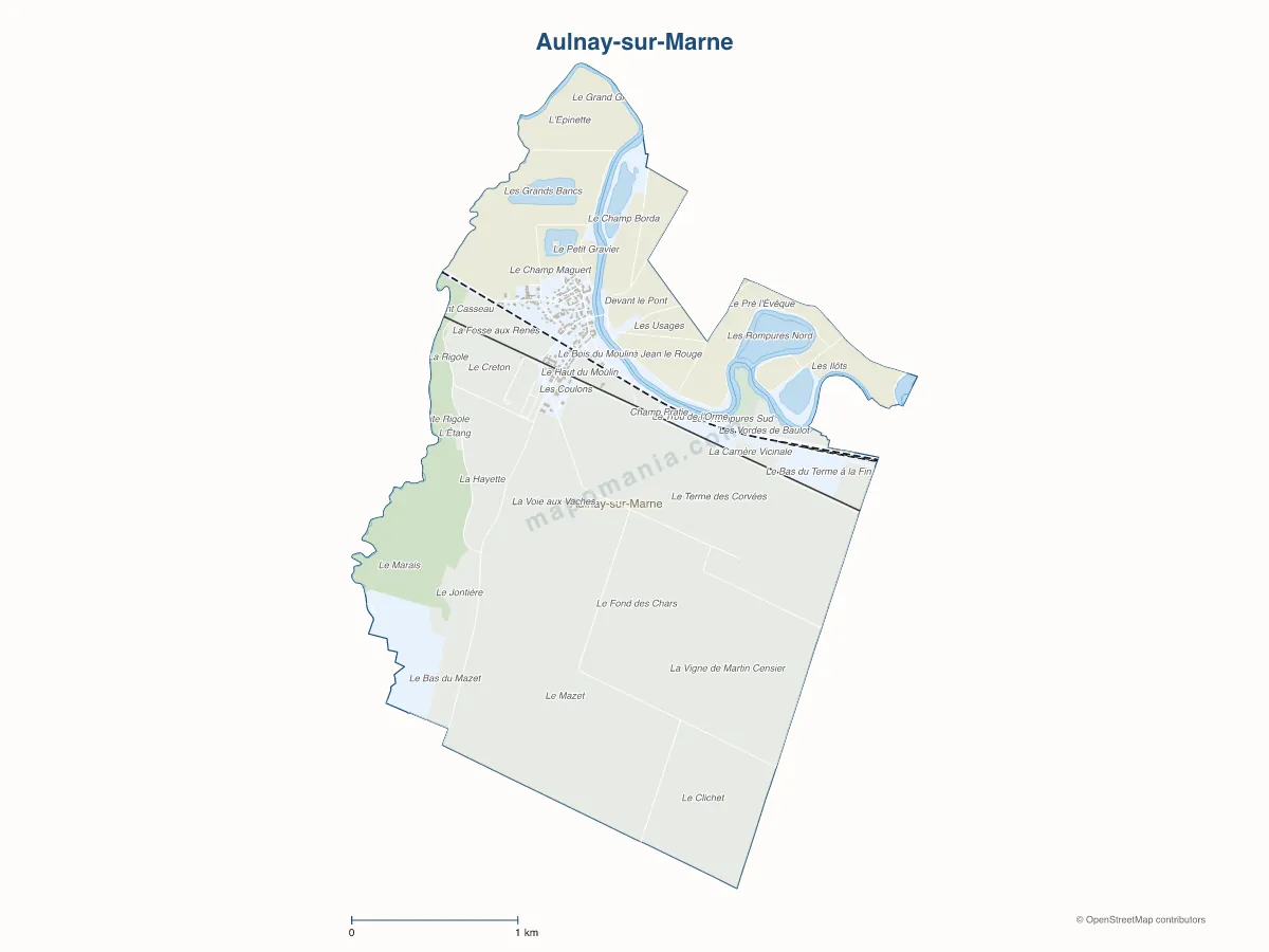 Carte de Aulnay-sur-Marne à personnaliser