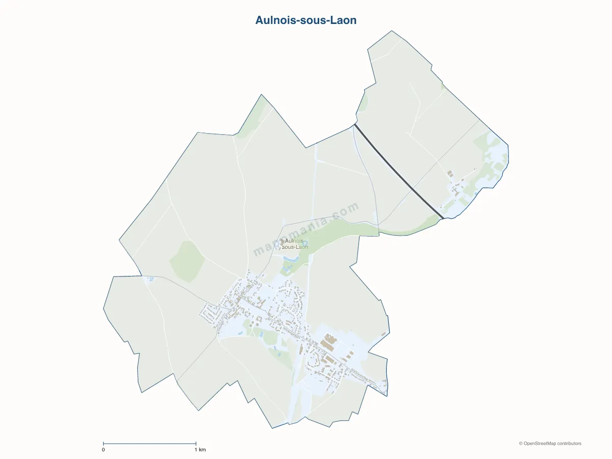 Carte de Aulnois-sous-Laon à personnaliser