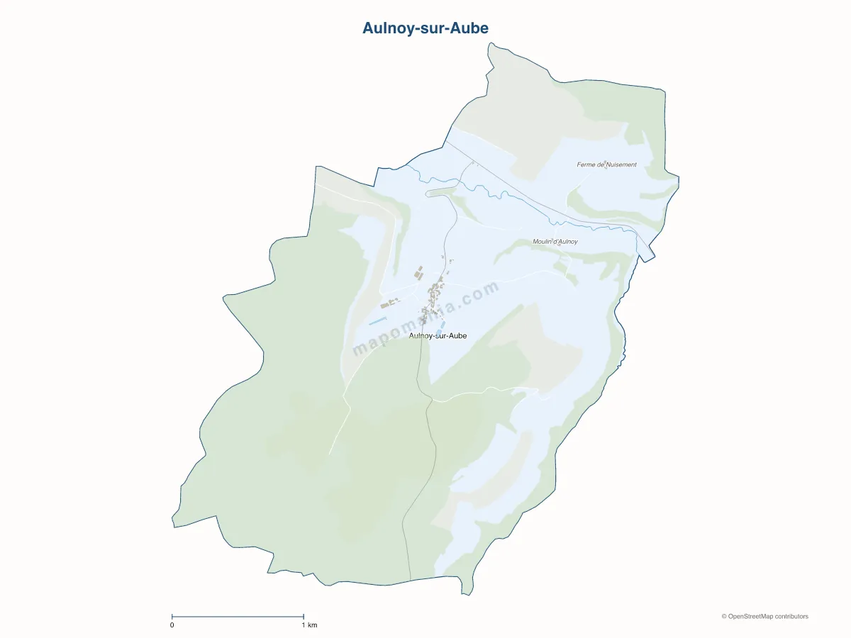 Carte de Aulnoy-sur-Aube à personnaliser