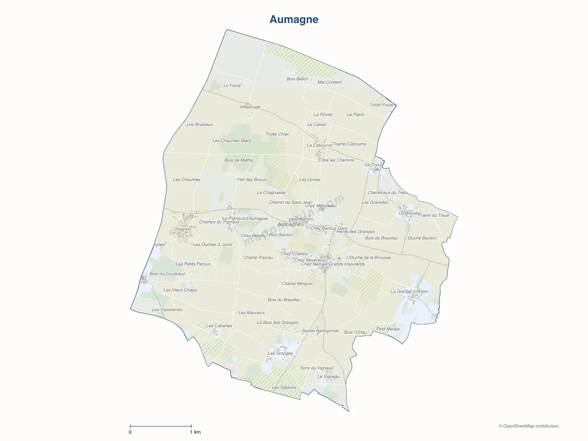 Carte de Aumagne à personnaliser