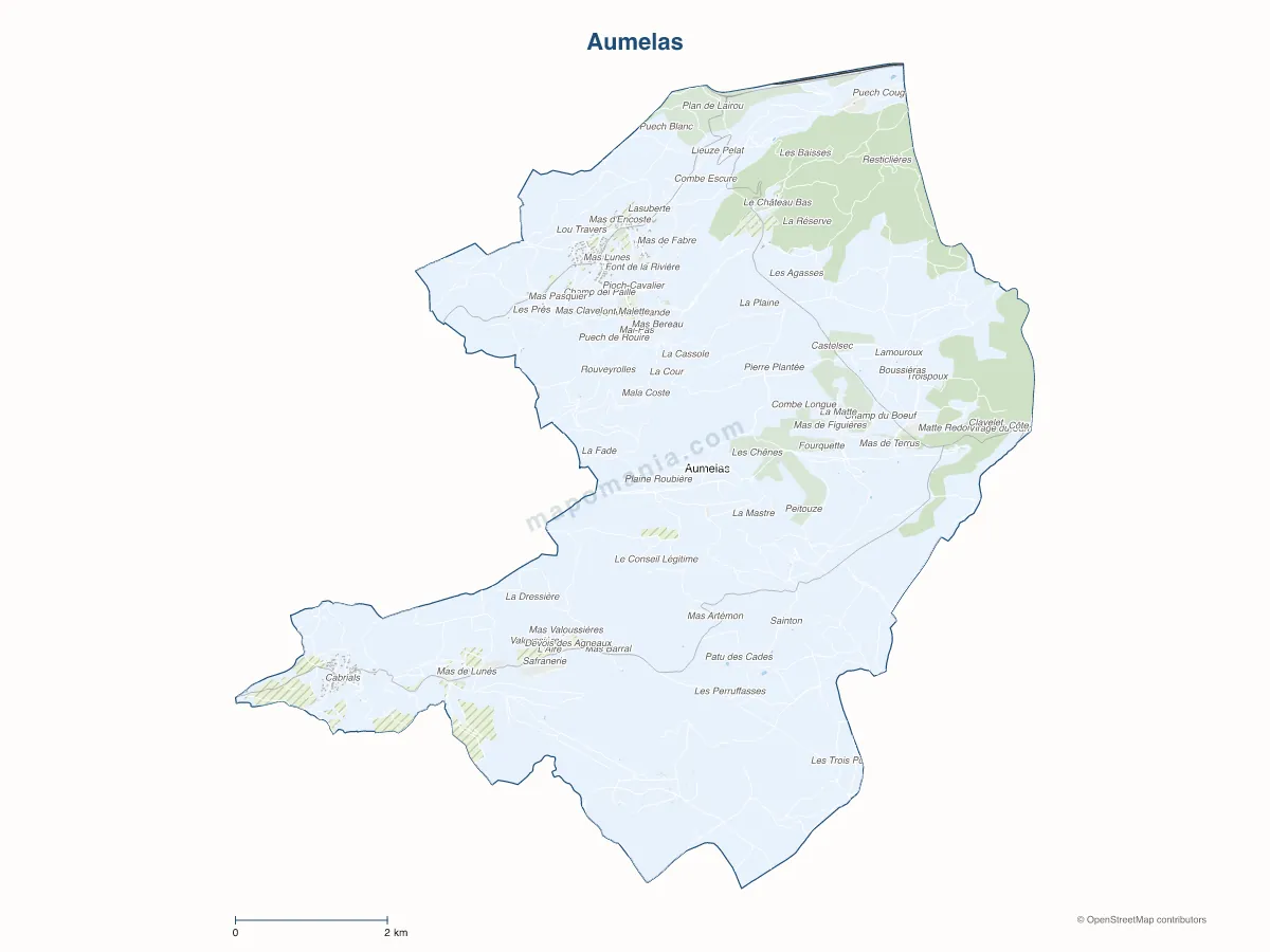 Carte de Aumelas à personnaliser