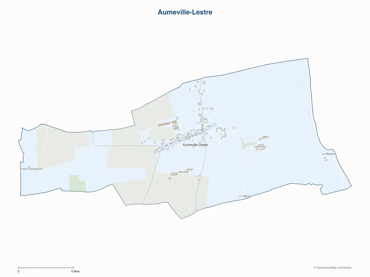 Carte de Aumeville-Lestre à personnaliser
