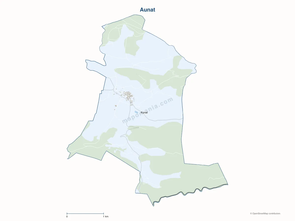 Carte de Aunat à personnaliser