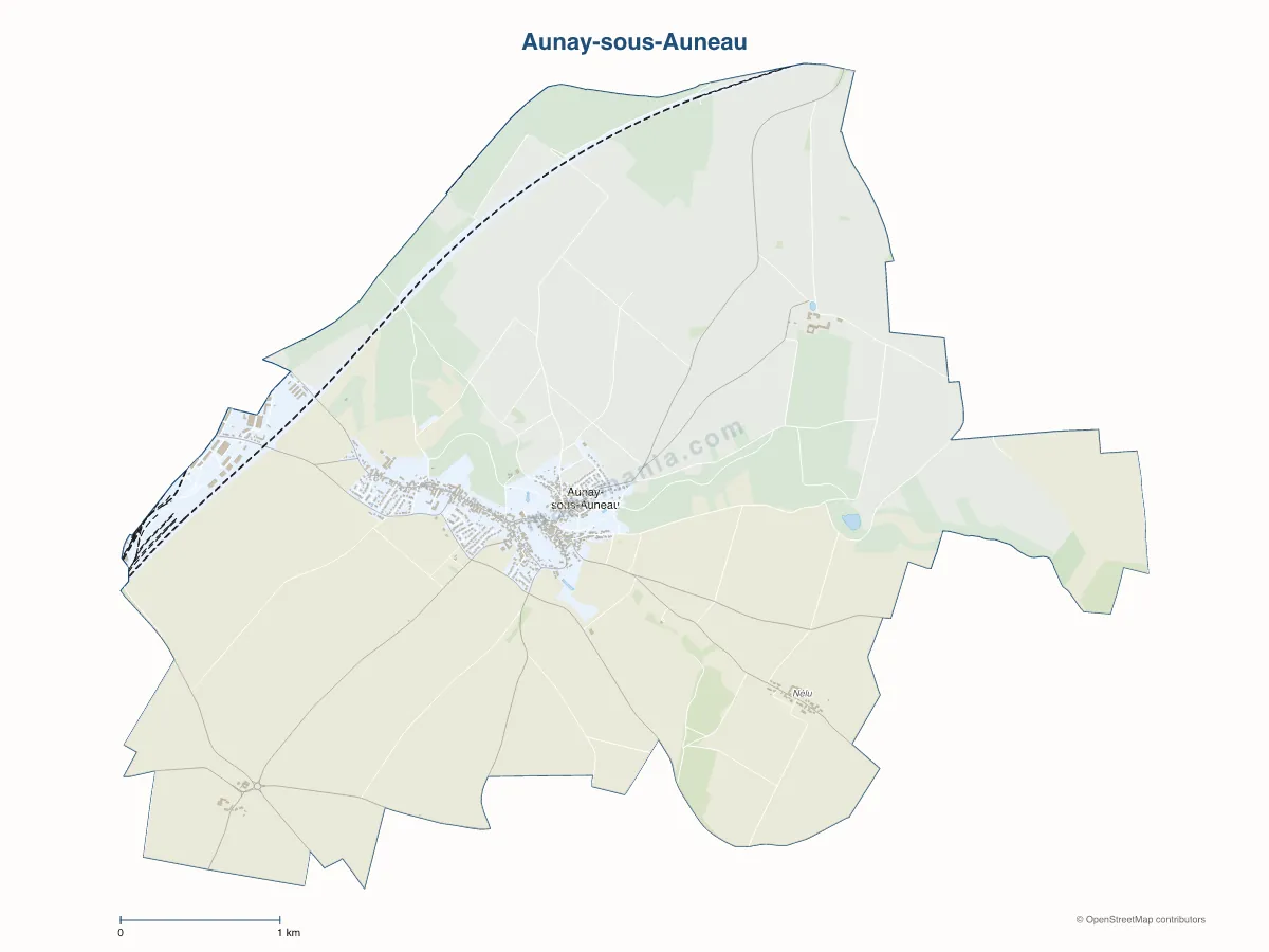 Carte de Aunay-sous-Auneau à personnaliser