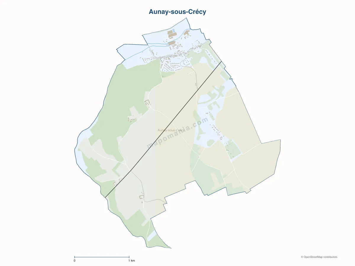 Carte de Aunay-sous-Crécy à personnaliser