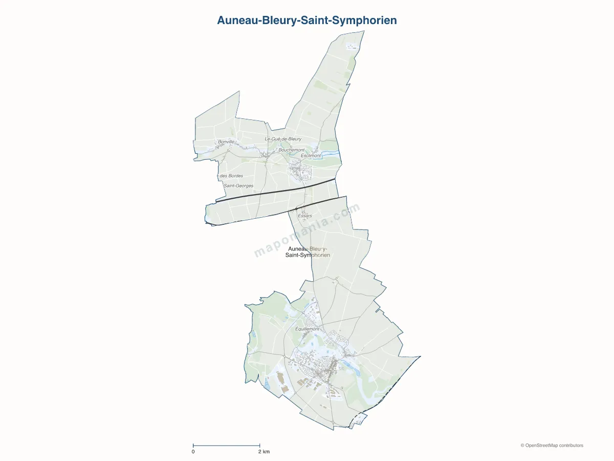 Carte de Auneau-Bleury-Saint-Symphorien à personnaliser