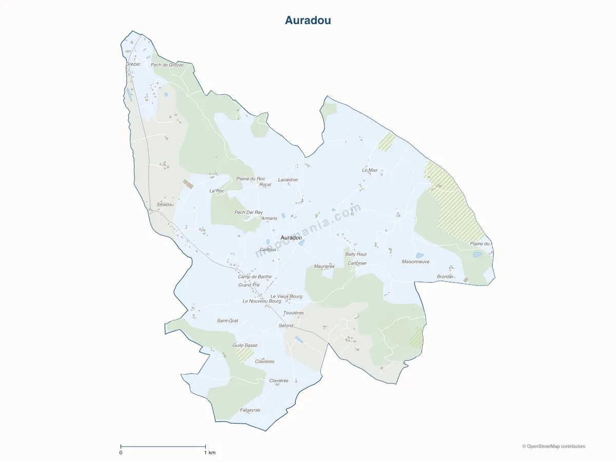 Carte de Auradou à personnaliser