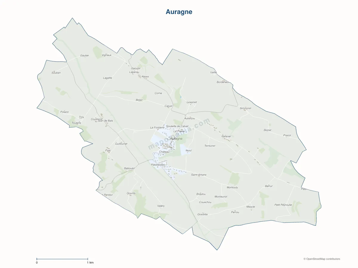 Carte de Auragne à personnaliser