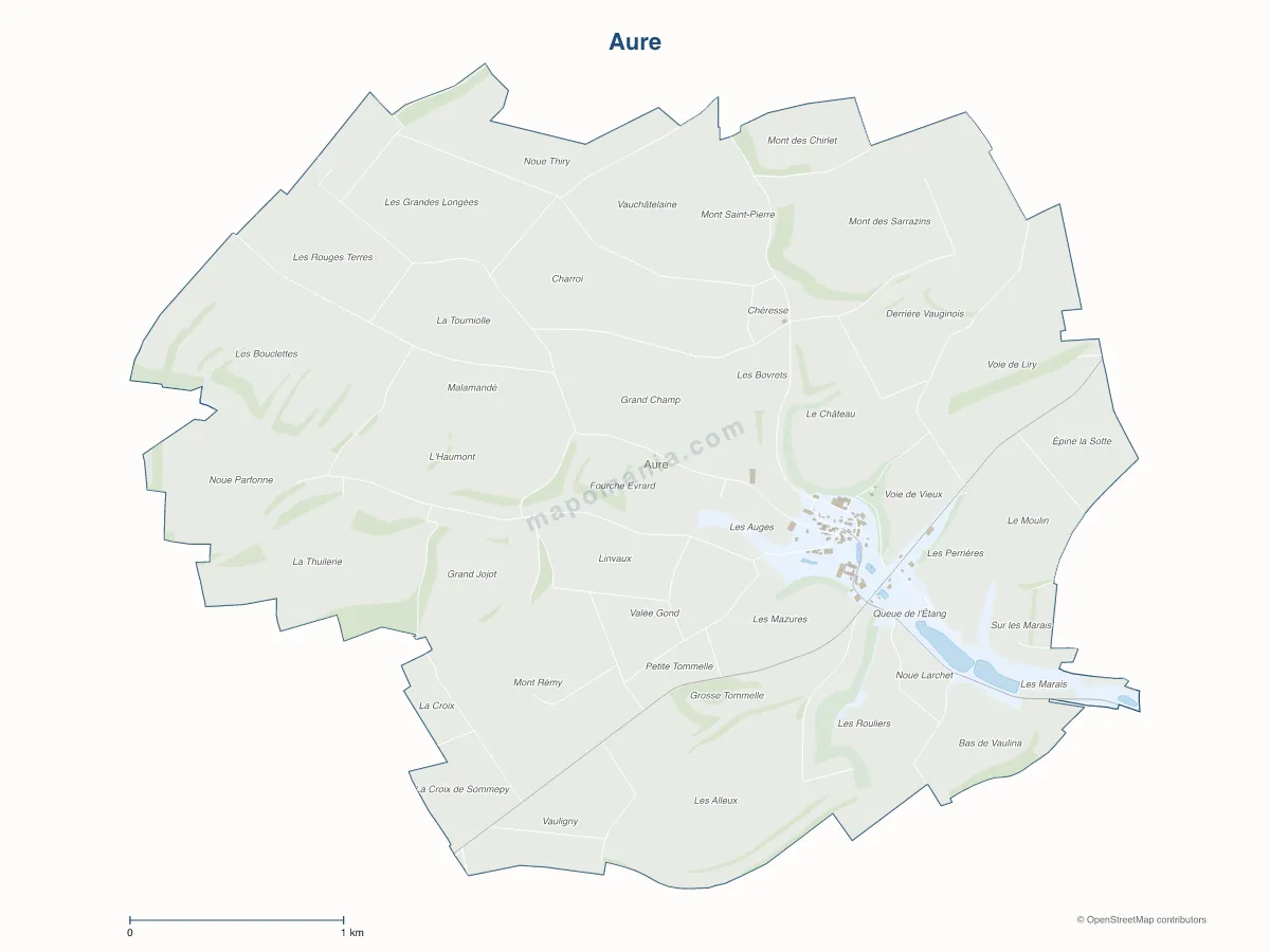 Carte de Aure à personnaliser