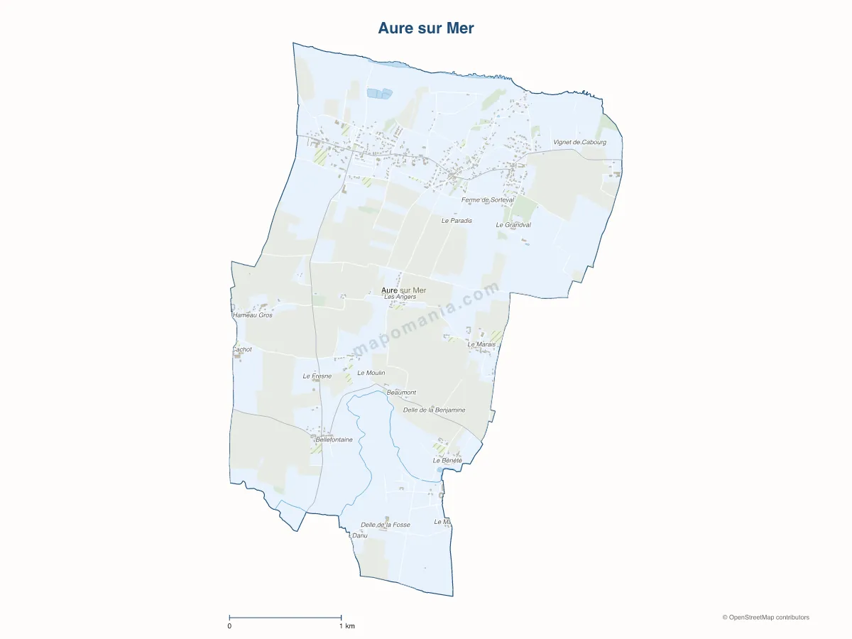 Carte de Aure sur Mer à personnaliser